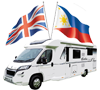 Motorhome and Flags